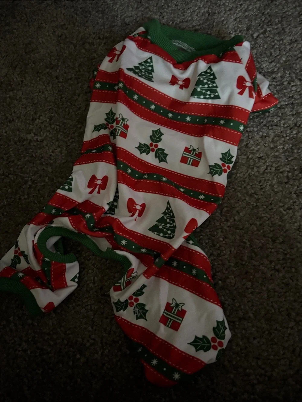 Dog 4 pack pajama Festive Christmas Holiday Pet Pajamas - Red, Green, White